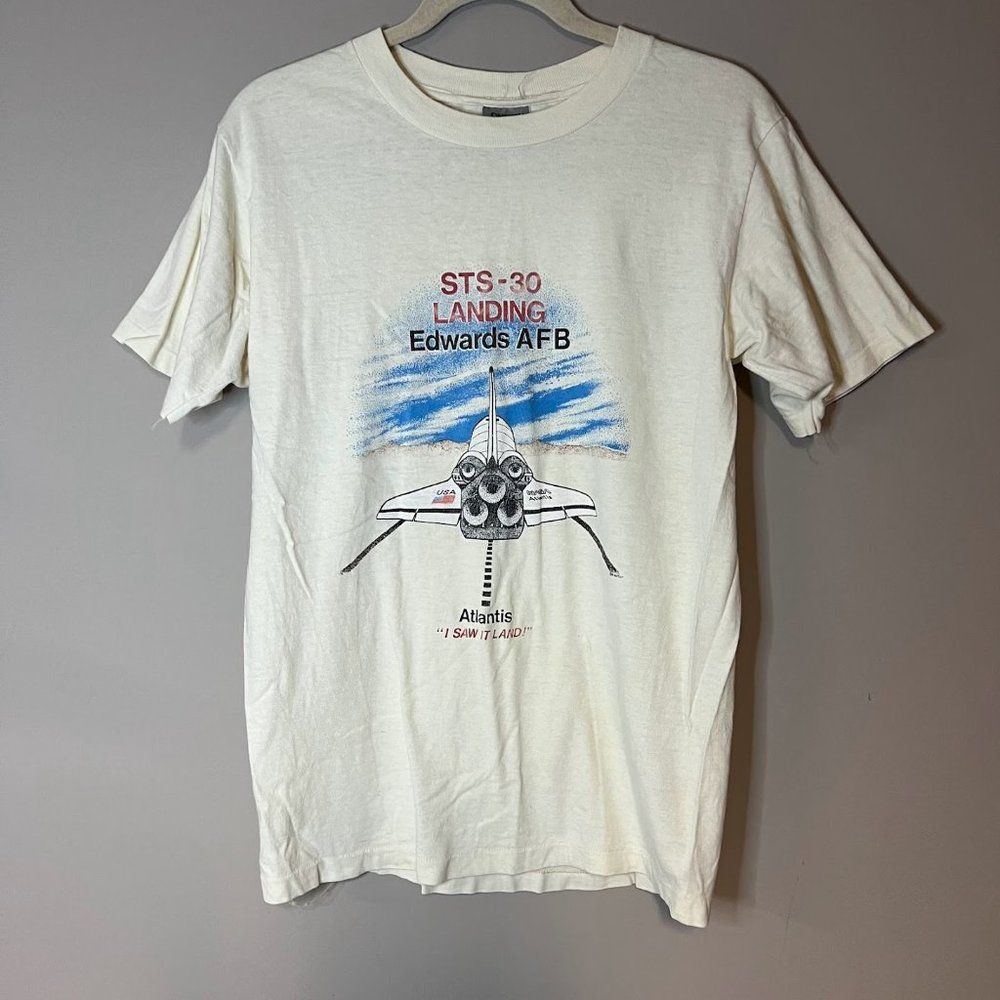 RARE Vintage STS-30 Landing  Atlantis "I Saw It Land" 1989 Graphic T-Shirt